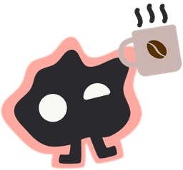 Blottie with coffee